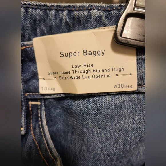 HOLLISTER Super Baggy Lowrise Wide-Leg Jeans 10R - Picture 5 of 13